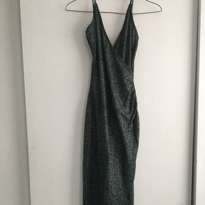 GREEN SLIT DRESS